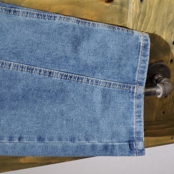 MENS MANFINITY DIAGONAL BUTTON FLY DENIM JEANS  Y2K BAGGY HIP HOP SIZE SMALL 36 - Picture 3 of 9